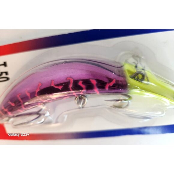 Yakima Bait Original Flatfish T-50 Fishing Lure Met Purple Pink Tiger Made USA - Picture 6 of 8